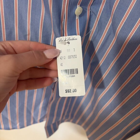 NWT Brooks Brothers Regent Non Iron 100% American Supima Cotton Shirt - 16 - 34 - Picture 2 of 4